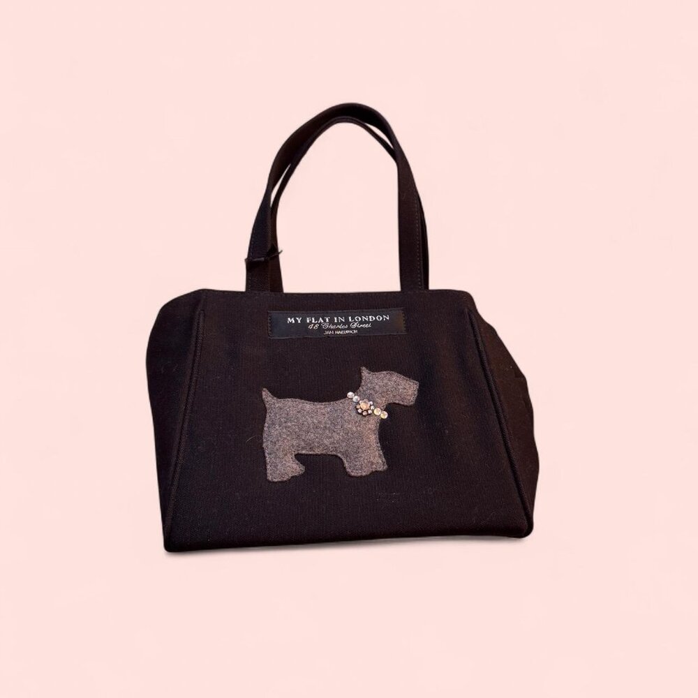 Scottie dog black purse by My Flat in London